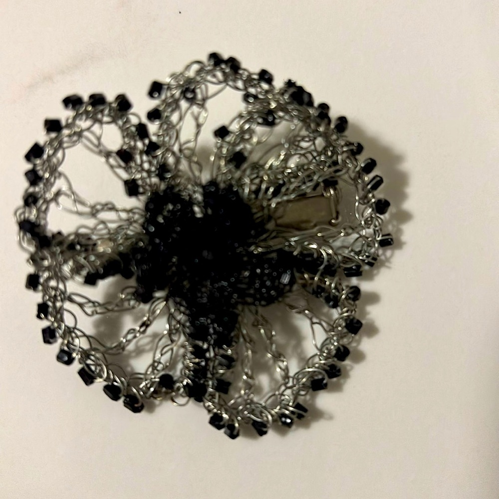 Lisa Toland Metal Lace / Crocheted Wire Brooch